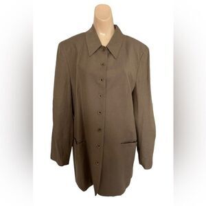 Vintage Francess Erita Taupe Linen Fully Lined Blazer Women 12